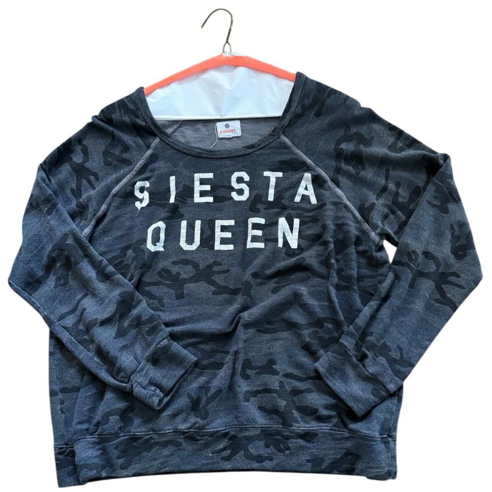 Sundry Camo Gray Knit sweatshirt size 3